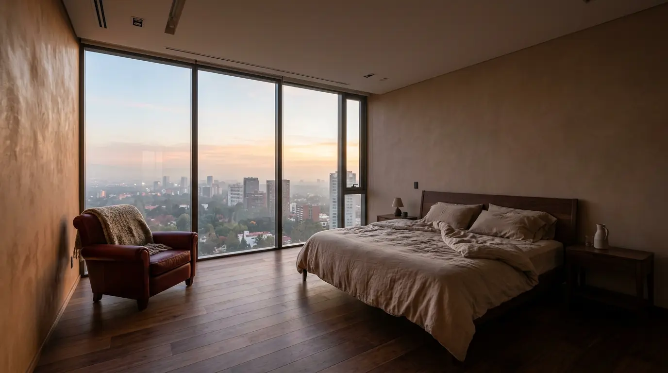 Interior residencial con aislamiento acústico