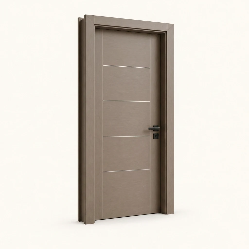 Puerta acústica Privacy 40 en tres cuartos, mostrando canto y marco